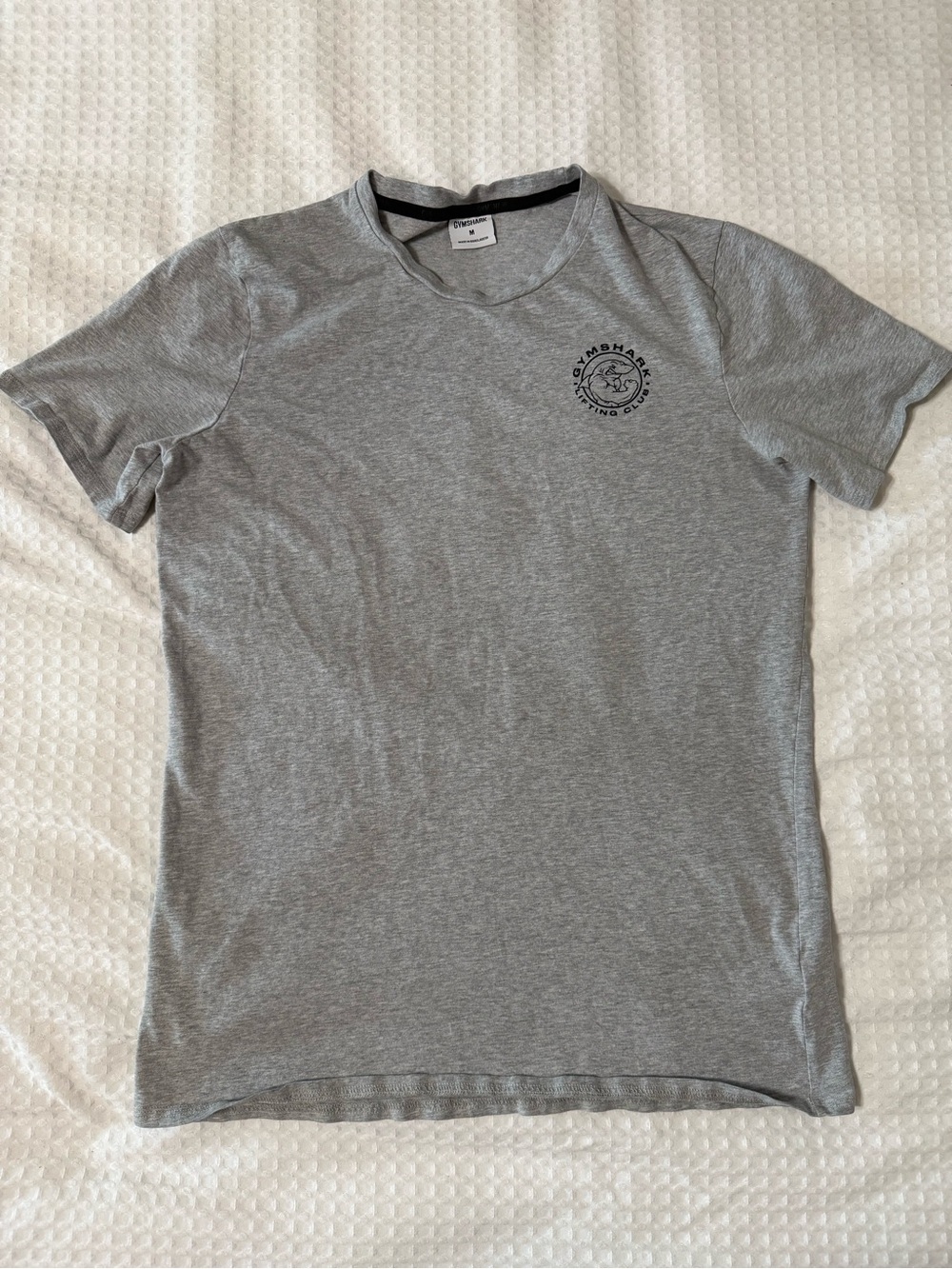 Gymshark Legacy Light Gray Crewneck Short Sleeve Tee with Chest Logo